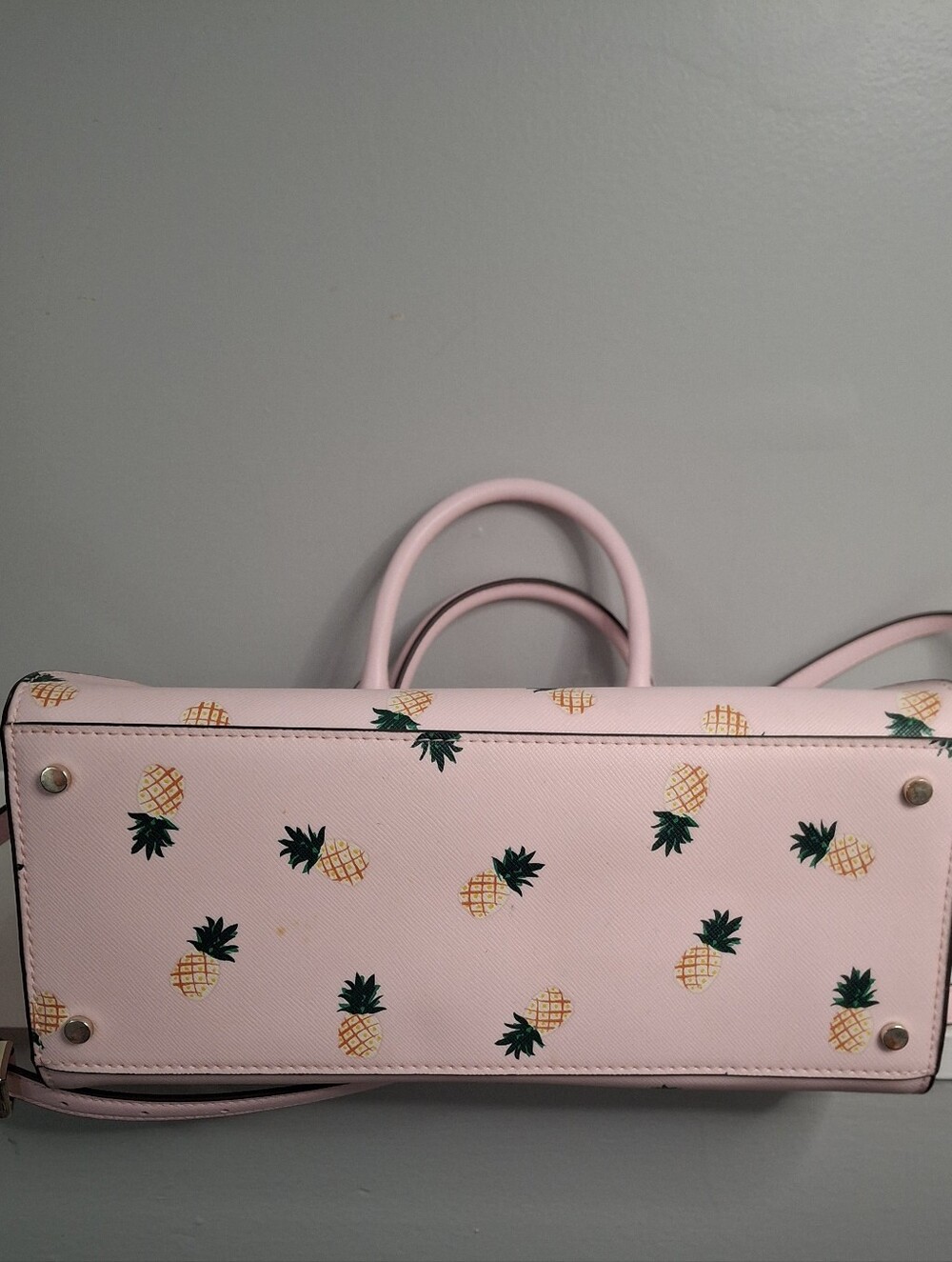 Kate Spade New York Pineapple Print Satchel Crossbody Bag Pink NWT - Picture 4 of 7